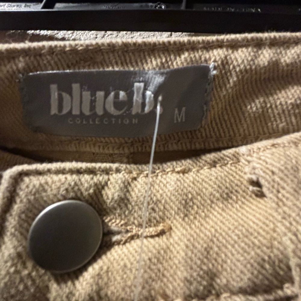 Bluebell Collection Tan Jean Shorts Distressed High-Waisted - Picture 6 of 11